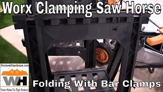 Worx Clamping Sawhorses Foldable | Weekend Handyman | #worxtools A NEW LEVEL OF WORK SUPPORT Included bar clamps attach without tools and may be used with or without the sawhorses