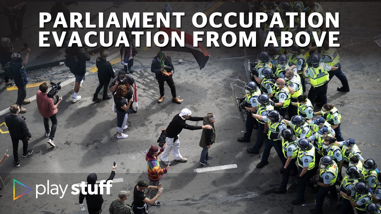 Wellington protest: What the Parliament occupation evacuation looked like from above| Stuff.co.nz