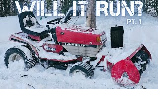 Abandoned & Forgotten Lawn Chief Tractor with Snow Blower WILL IT RUN? pt1