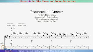 Romance de Amour (Arrangement for Two Guitar with Tab)
