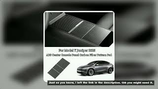 For Tesla Model Y Juniper 2025 ABS Center Console Panel Sticker Carbon Fiber Pattern Protective Cove