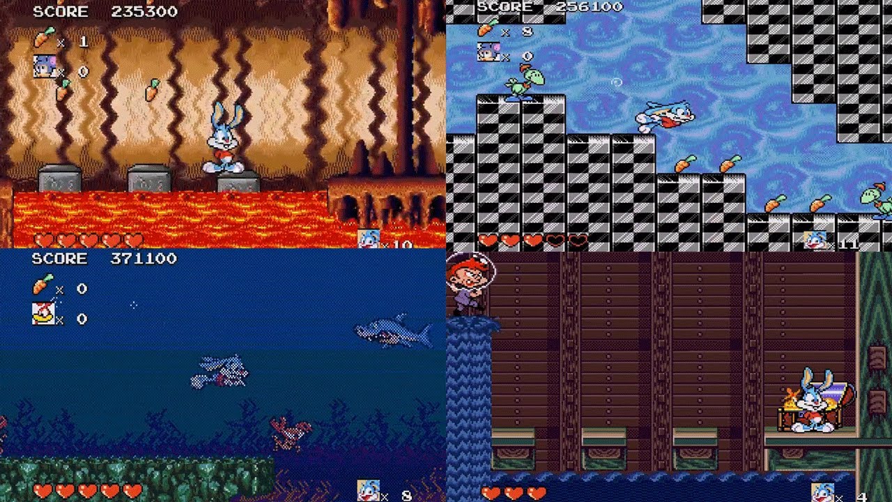 Tiny Toon - Niveles: Cueva de Lava - Bajo el mar - Barco
