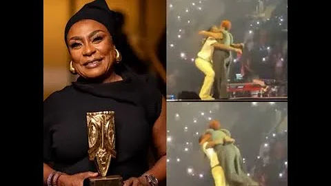 Heartwarming moment Burna Boy brings his mother on stage to celebrate her birthday