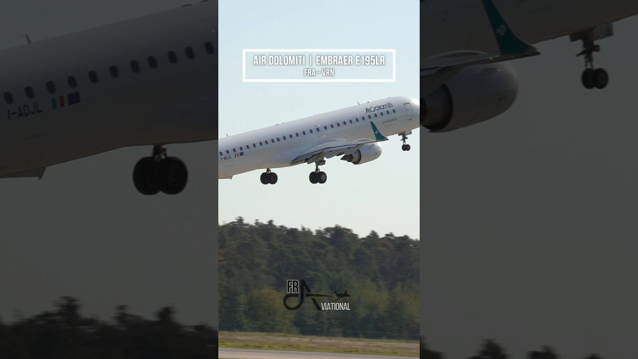 Embraer E195LR Takeoff into the Midday Sun | Close Up