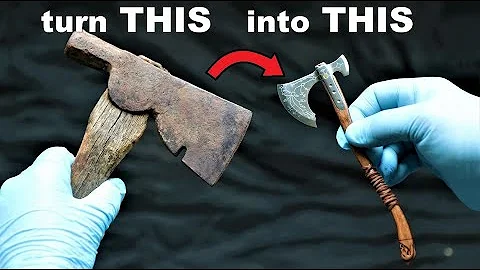 I turn a Rusty Hatchet into a Beautiful little Battle Axe