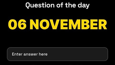 Dropee Question of the day 06 November | Dropee Question of the day Today | #dropee |