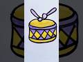 Easy Drum Drawing for Kids #kidslearning #kidsshorts #shorts #trending #viralshorts #art #ytshorts
