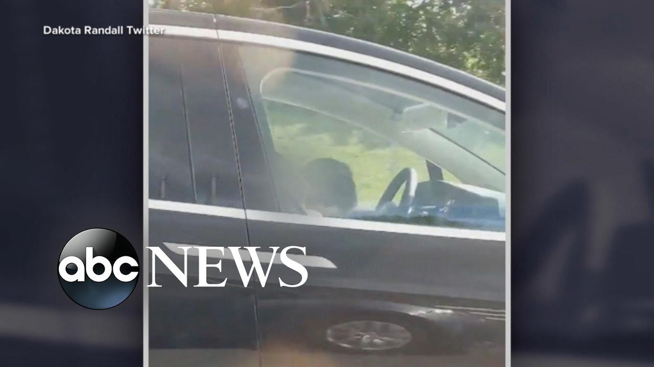 Tesla driver appears to be asleep at the wheel l ABC News