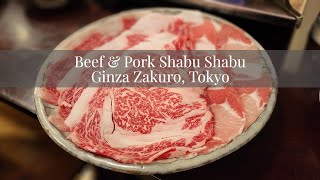 Beef and Pork Shabu Shabu Lunch at Ginza Zakuro, Tokyo
