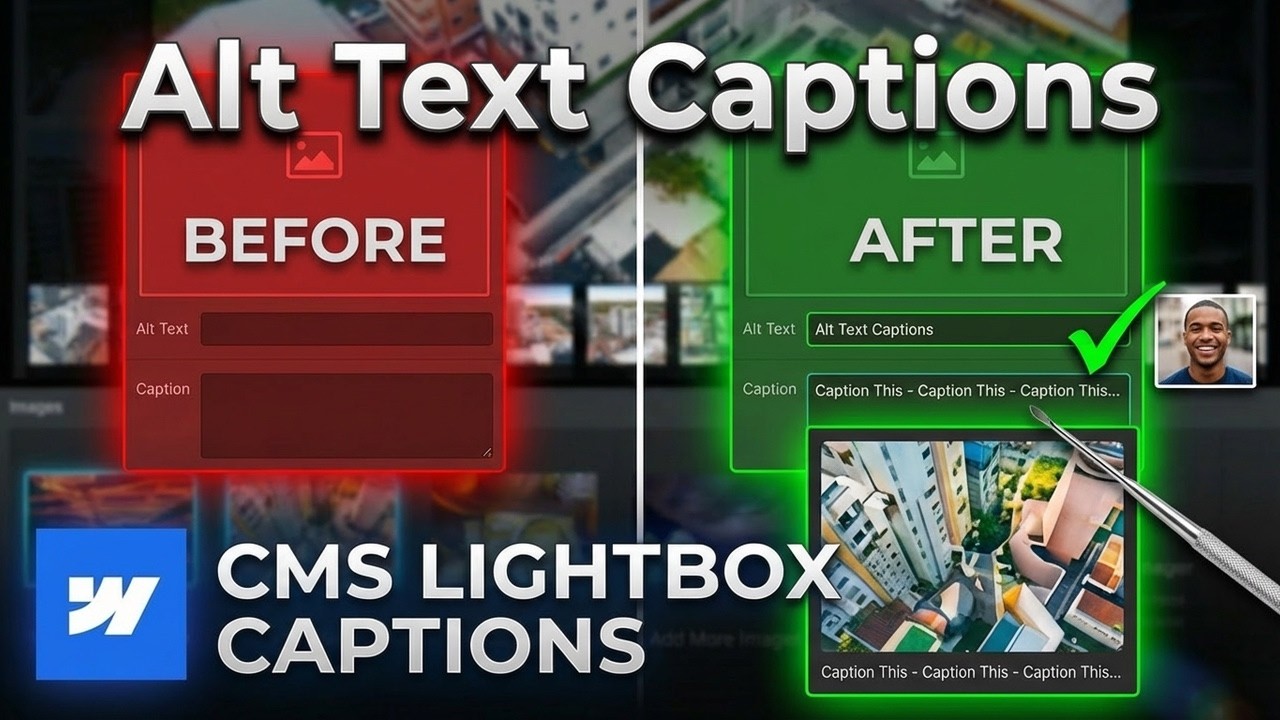 Webflow Tutorial: Use CMS Alt Text as Image Captions (Lightboxes & Galleries)