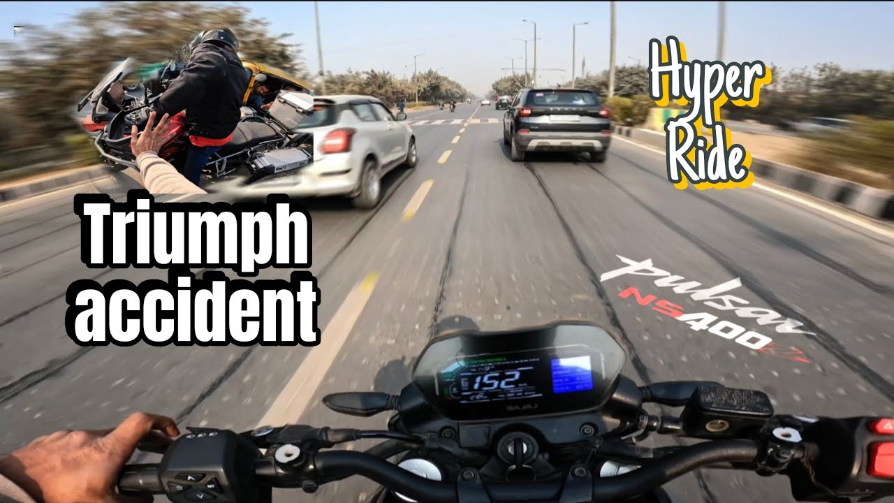 Pulsar Ns400z ug//🔥 Pure Hyper Ride😱🔥//triumph accident 😢//