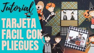 TARJETA FACIL CON PLIEGUES  TUTORIAL DE SCRAPBOOK