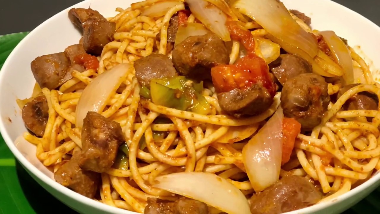 Spaghetti aux rognons. Spaghetti de diallo (Djalo)
