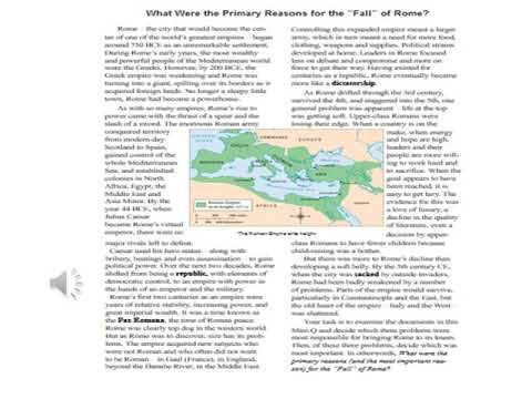 what were the primary reasons for the fall of rome dbq essay