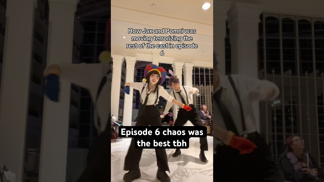 Right before Jax almost abstracted 🤪 #theamazingdigitalcircus #cosplay #jax #pomni #tadc #dance