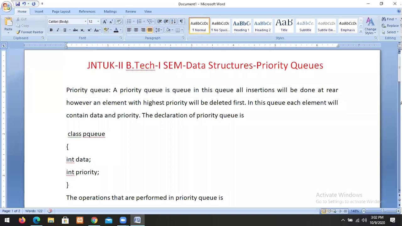 JNTUK IICSE SEM1 DS PRIORITY QUEUE - YouTube