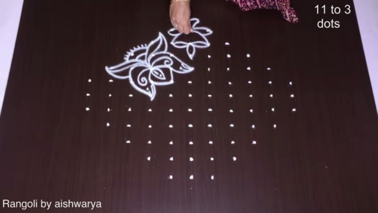 Different Sides Diya Rangoli Design