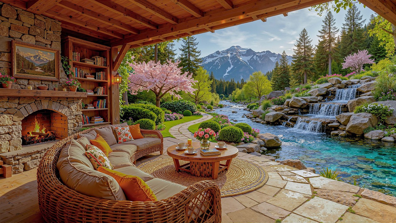 Уютная весенняя кофейня 🌸 Спокойная джазовая музыка для отдыха, учебы и работы