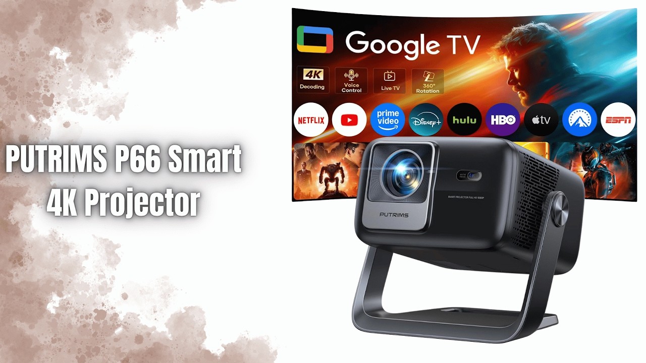 PUTRIMS P66 Smart Projector Review | Google TV Built-In & 360
