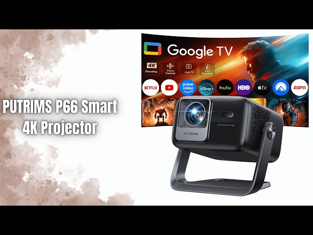PUTRIMS P66 Smart Projector Review | Google TV Built-In & 360