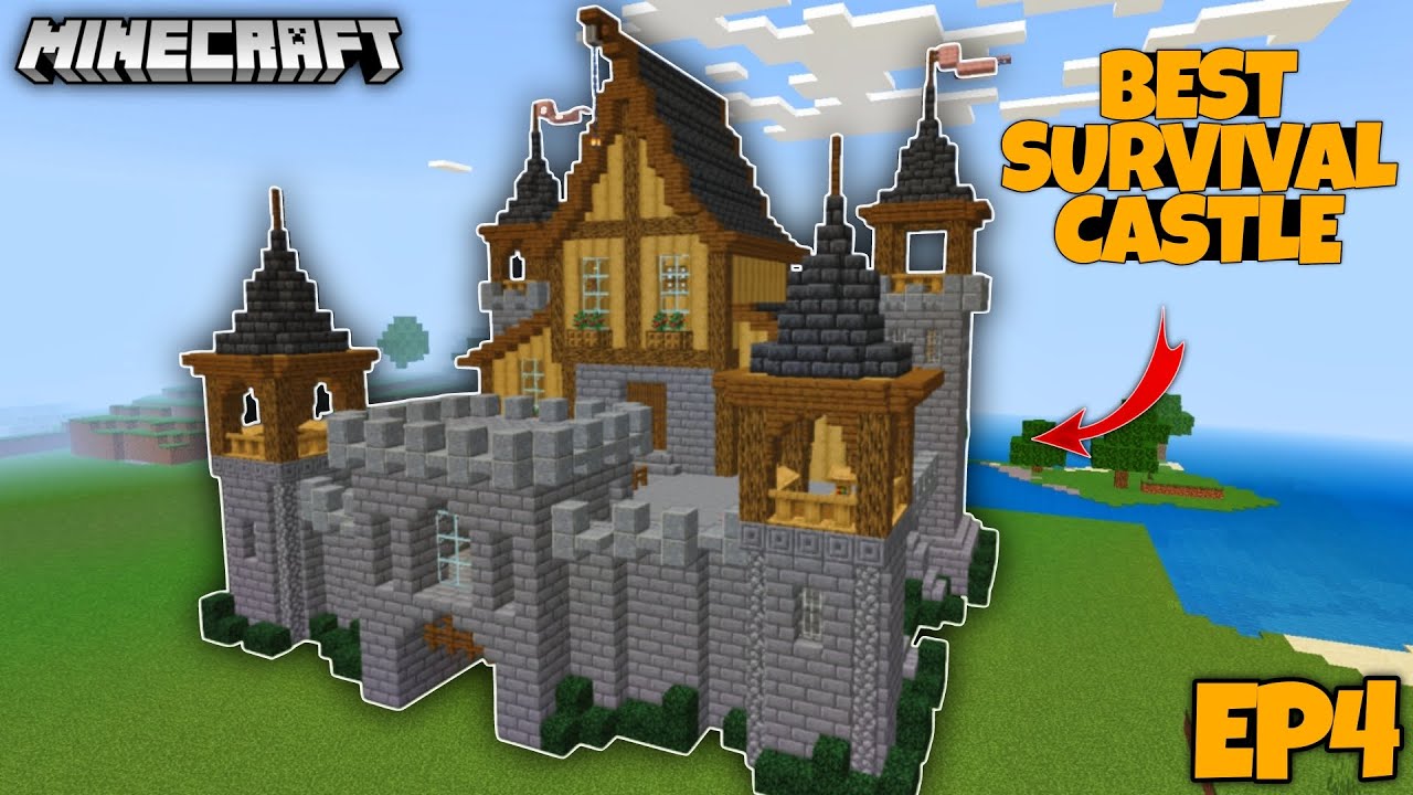 Finally Built a massive Survival Castle | Minecraft Survival Series #4 ...