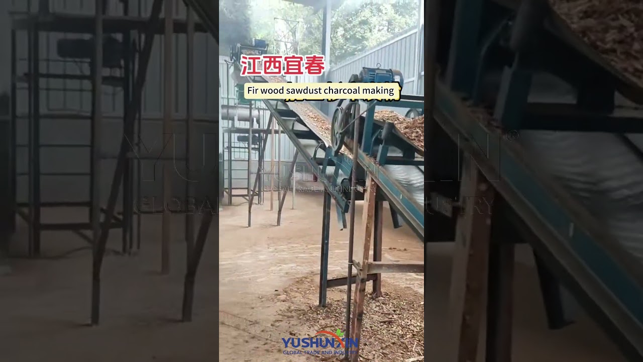 Continuous carbonization machine for fir wood sawdust charcoal making  