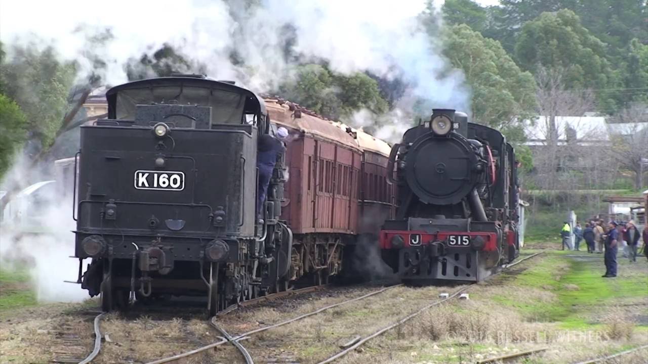 Australian Steam Trains R707 & R761 Melbourne to Bendigo, June 2009