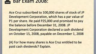 Bar Exam Question Analysis 2008 Dividends