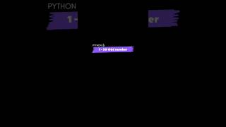 1 to 20 only odd numbers print easy way in python #python