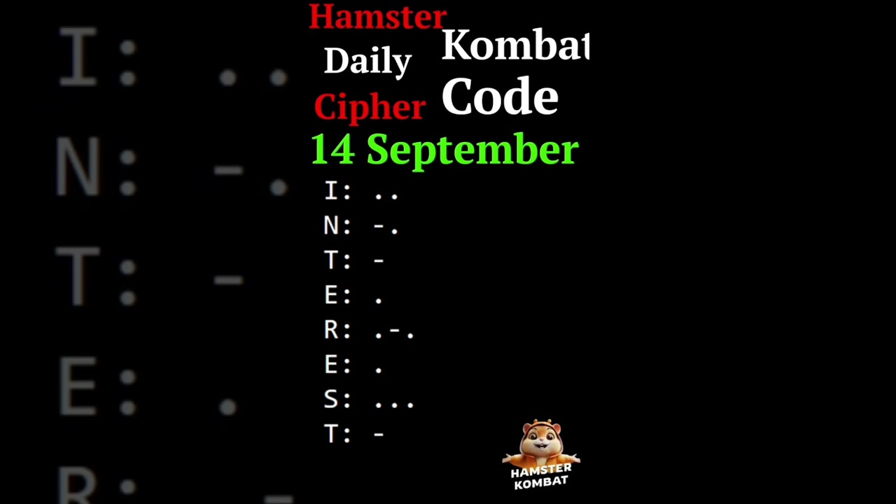Daily Cipher Code Hamster Kombat 14 September 2024
