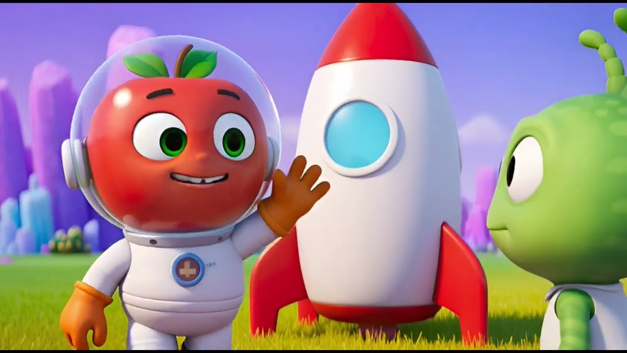 Astronaut Apple Story |Fun 3D Kids Cartoon|  Alphabet Adventure