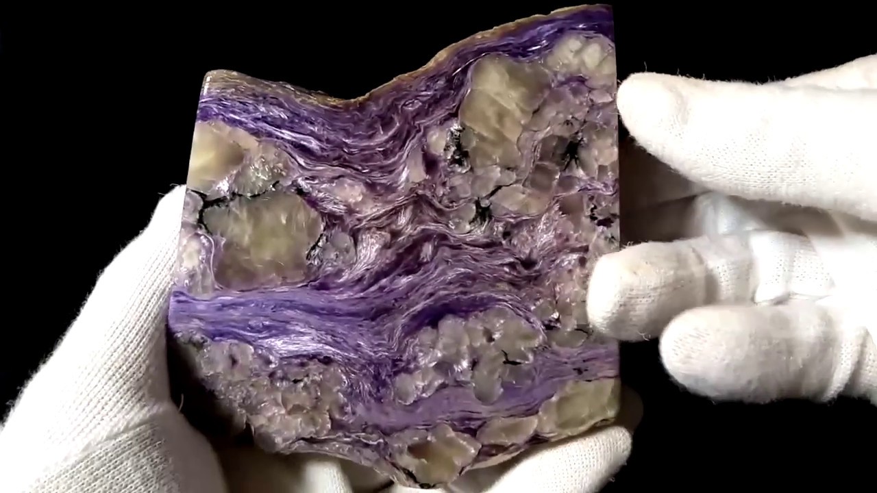 Charoite natural polished stone Russian charoite collection specimen