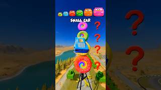 Tiny Car Jump The Color Donut Portal And Grows To Impossible Size