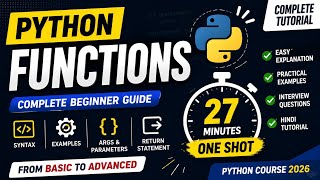 Learn Python Functions in One Video | Python Course 2026