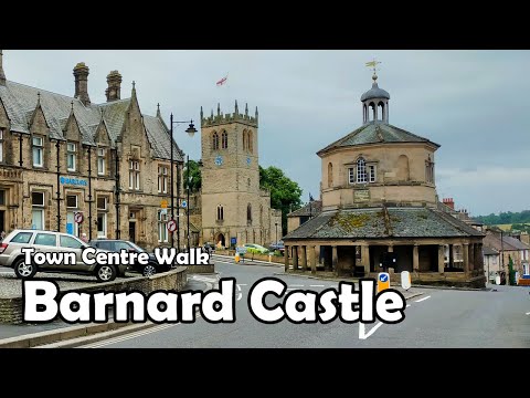 Barnard Castle, County Durham【4K】| Town Centre Walk 2021