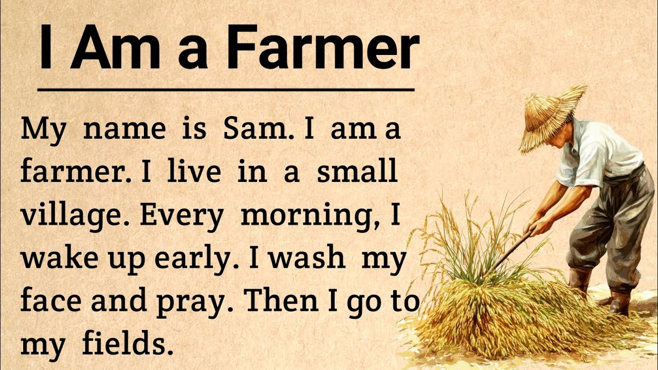 English Learning Through Stories 🌟 I am a farmer || Very Helpful Story For begginers 