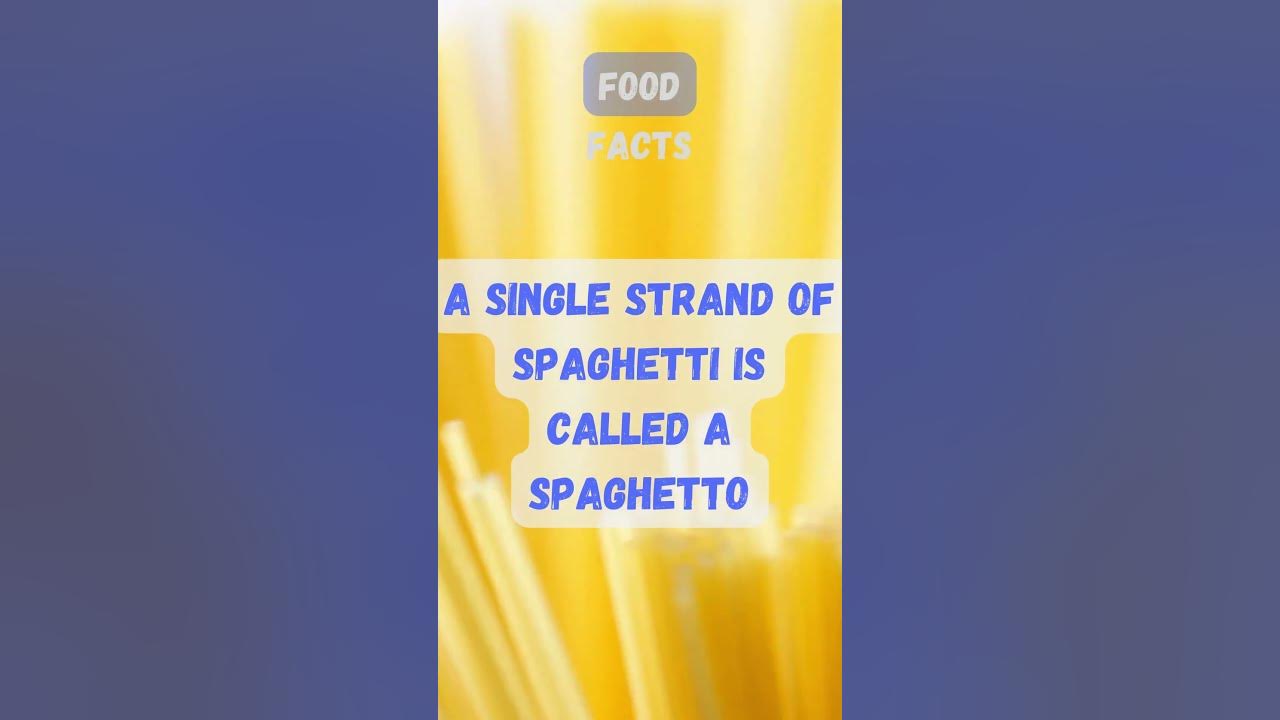 A single strand of spaghetti is called a spaghetto shorts funfacts