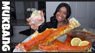 GIANT KING CRAB LEGS SEAFOOD BOIL MUKBANG + STORYTIME