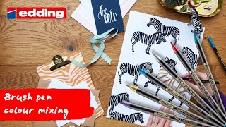 Colour mixing - edding brush pen
