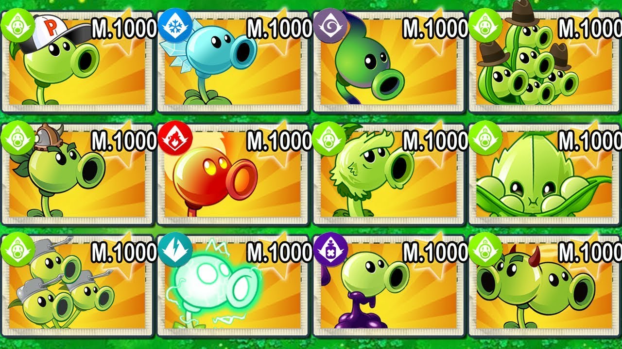 Plants vs Zombies 2 - Todos los Guisantes Level 1000 - YouTube