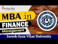 Mba in finance management from suresh gyan vihar university   course  fee  placements