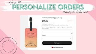 How to Personalize Orders on printedmint.app
