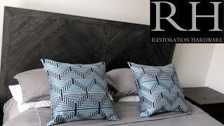 HOME HAUL | Restoration Hardware Furniture | Herringbone Platform Bed | Weathered Brown Oak