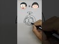 【TikTok】のび太 + ちびまる子ちゃん = ??? | お絵描きチャレンジ #Shorts