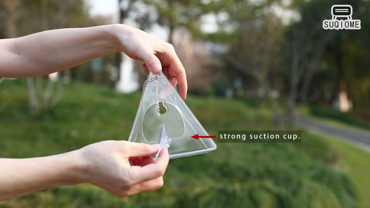 SUQIOME Outdoor Triangle Clear Acrylic Window Bird Feeder