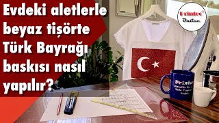 Evde hiç bir özel makine kullanmadan nasıl Türk Bayrağı tişört baskısı yapılır? Hem de simli :) screenshot 4