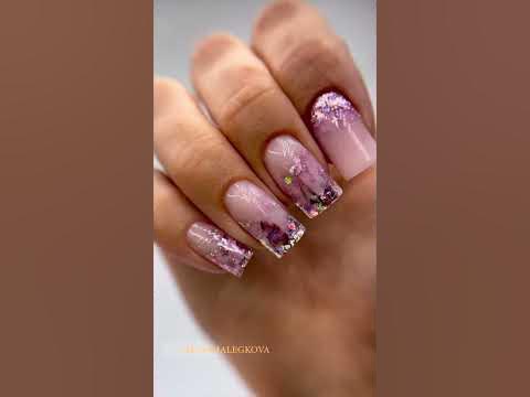 Аквариумное наращивание ногтей Aqua nails Glitters nails - YouTube