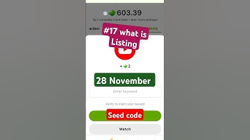 Seed active code seed YouTube video code #17 what is listing