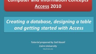 Famous 2. Access 2010: Creating a database with one table Wealth