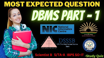 NIC/NIELIT Most Expected Question Series | DBMS | NIC Scientist 